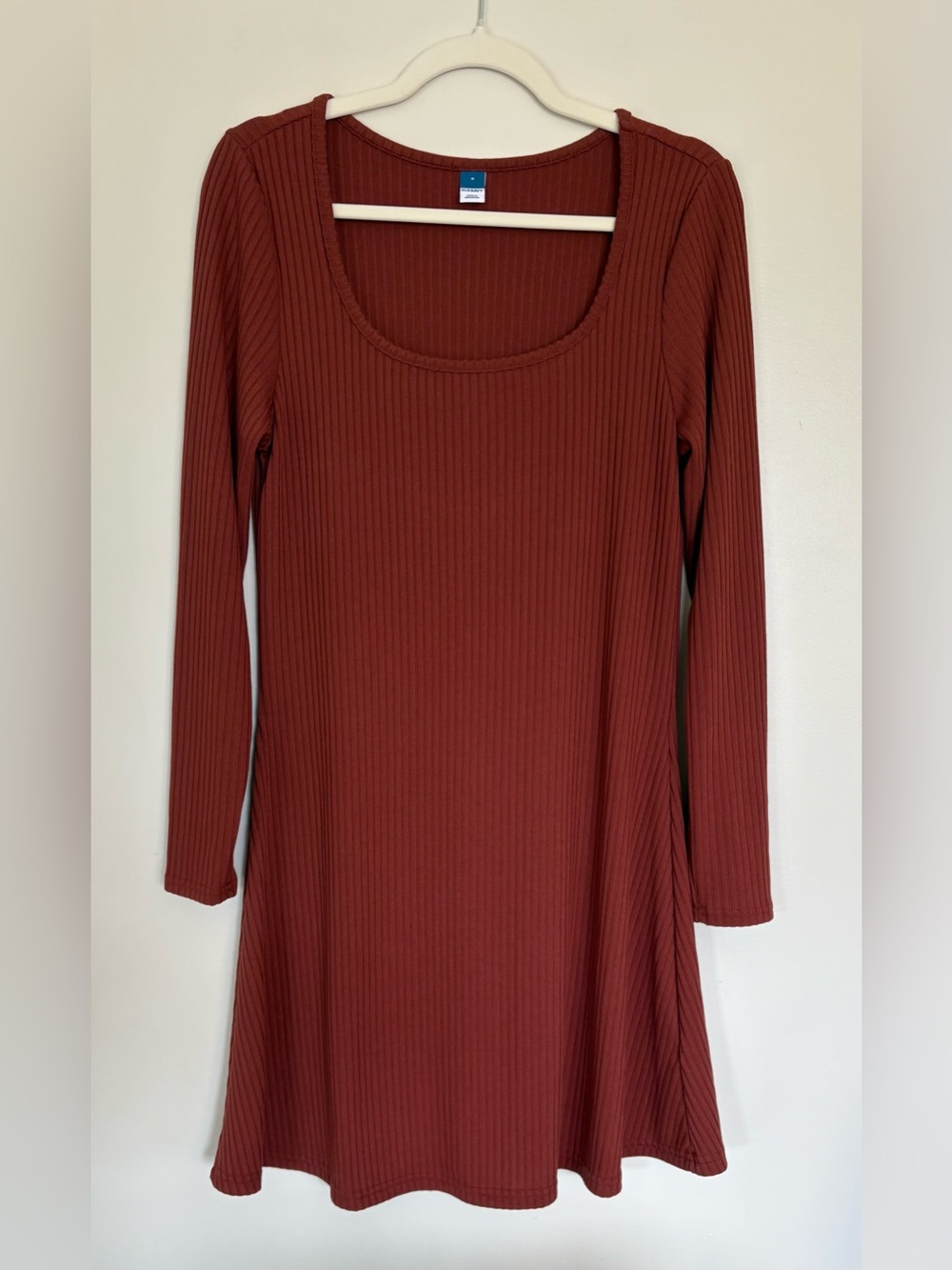 Old Navy Ribbed Knit Swing Dress Rust Brown Size Medium